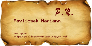 Pavlicsek Mariann névjegykártya